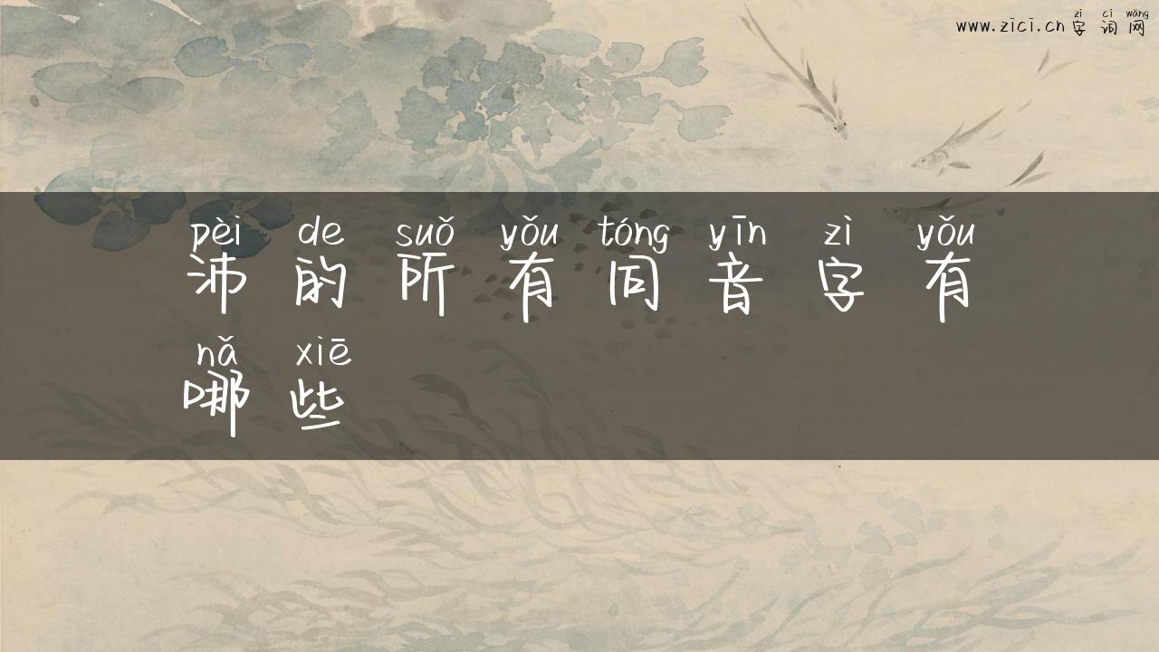 沛的所有同音字有哪些