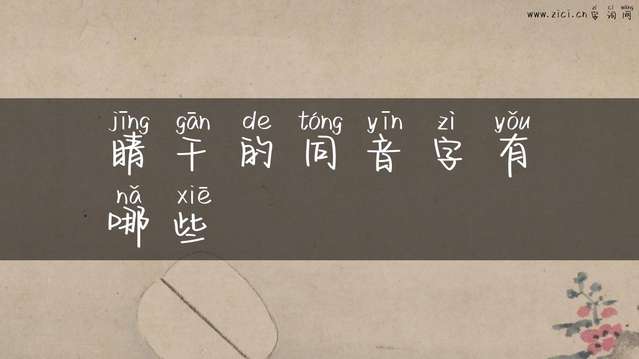 睛干的同音字有哪些