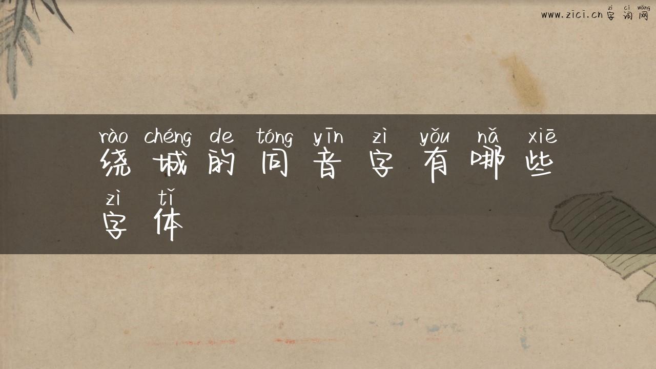 绕城的同音字有哪些字体
