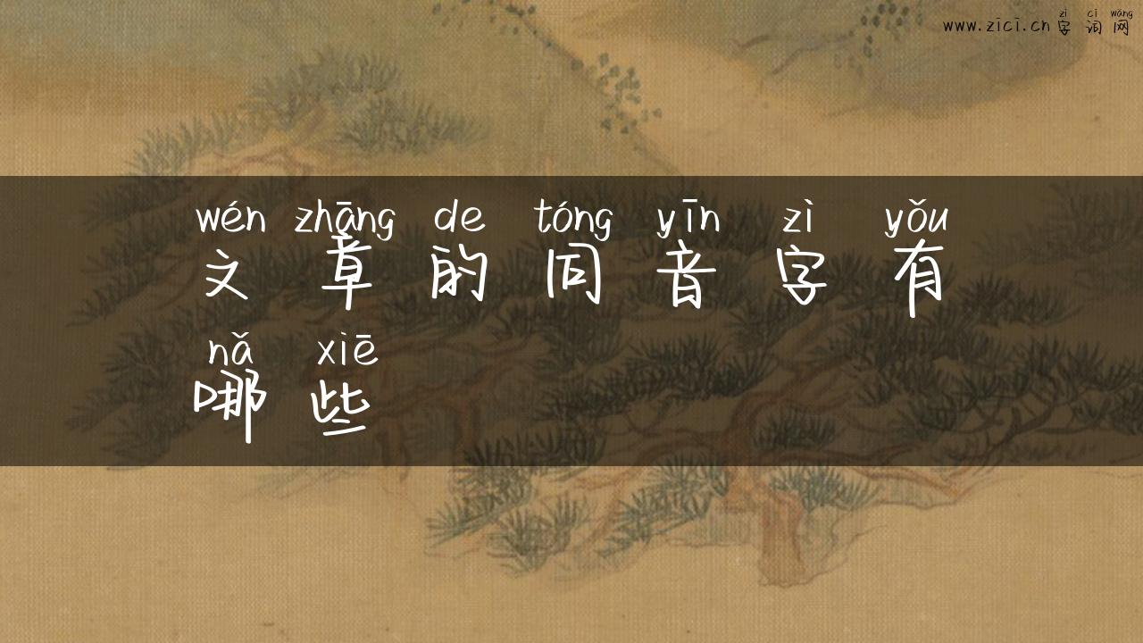 文章的同音字有哪些
