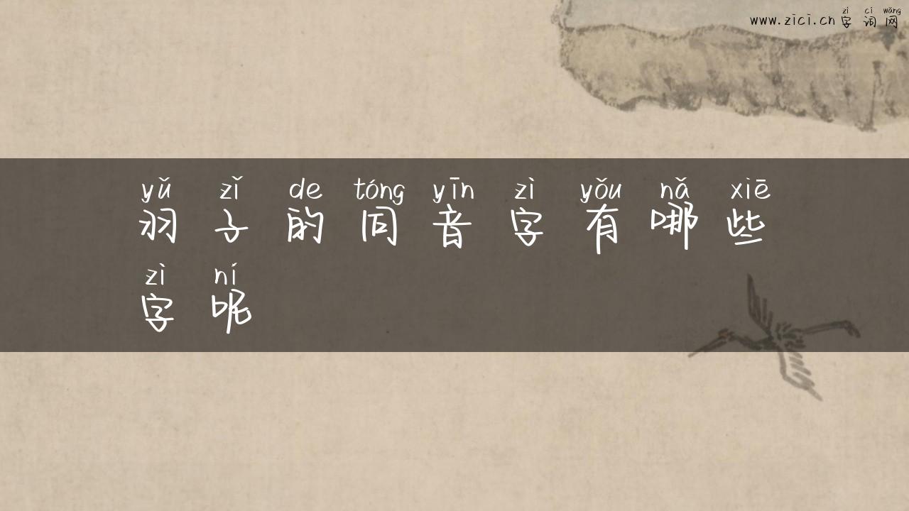 羽子的同音字有哪些字呢