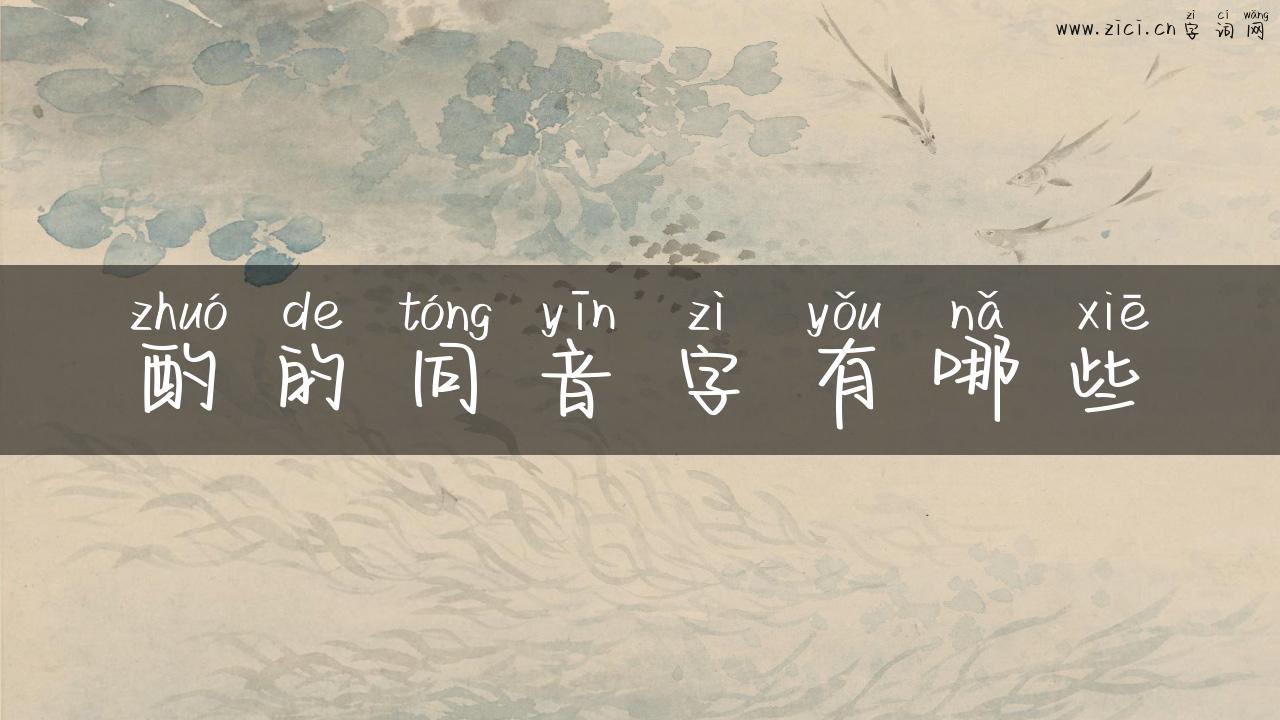 酌的同音字有哪些