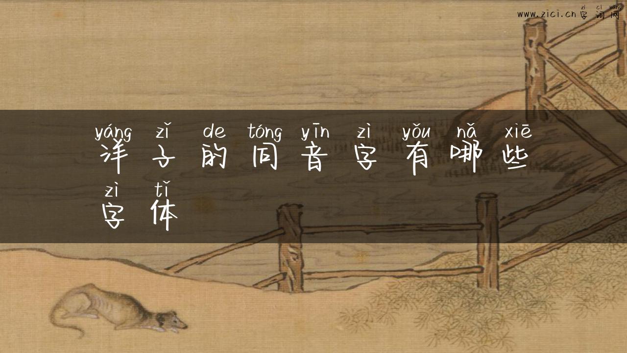 洋子的同音字有哪些字体
