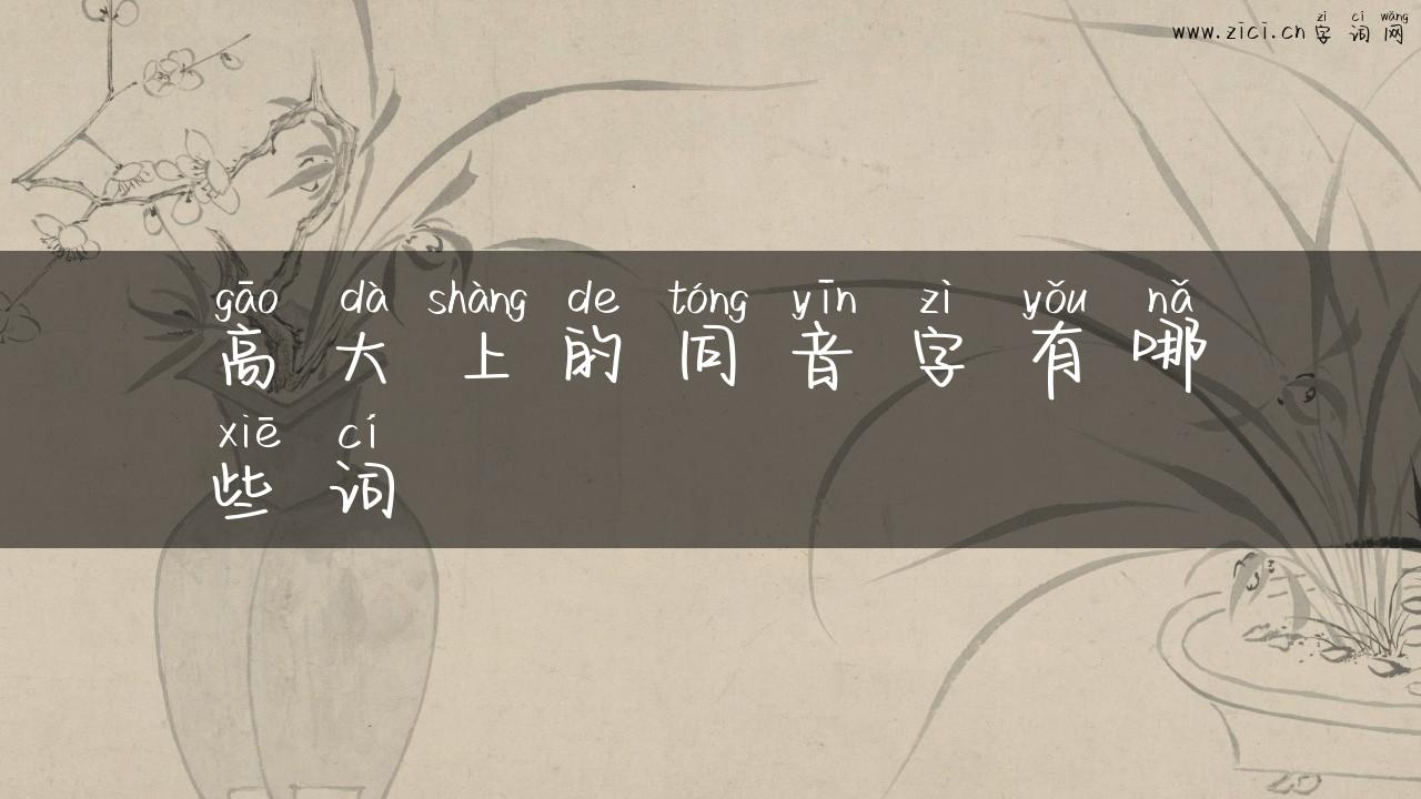 高大上的同音字有哪些词