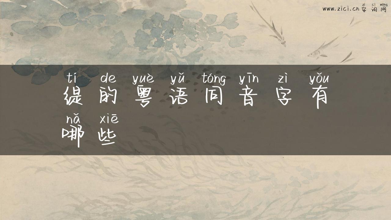 缇的粤语同音字有哪些