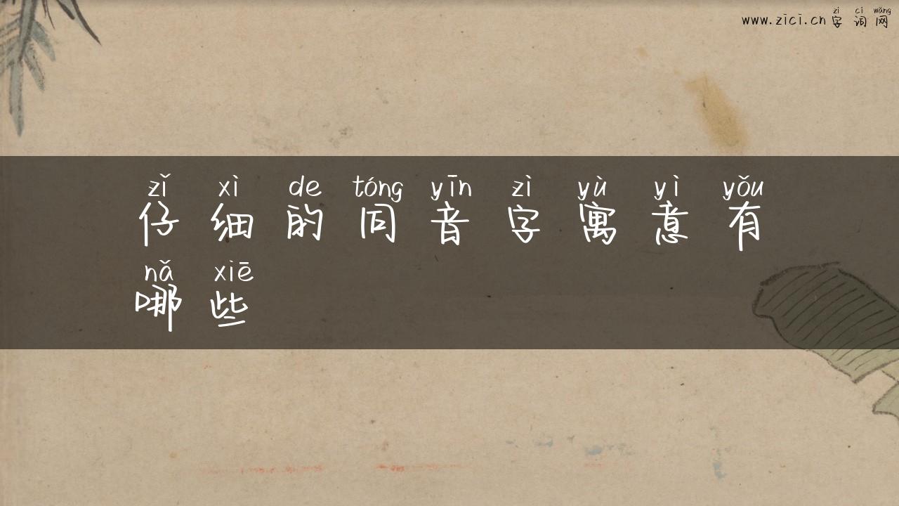 仔细的同音字寓意有哪些