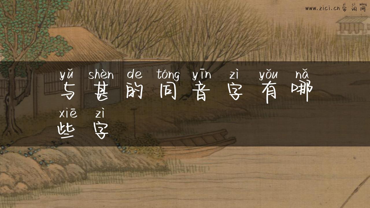与甚的同音字有哪些字