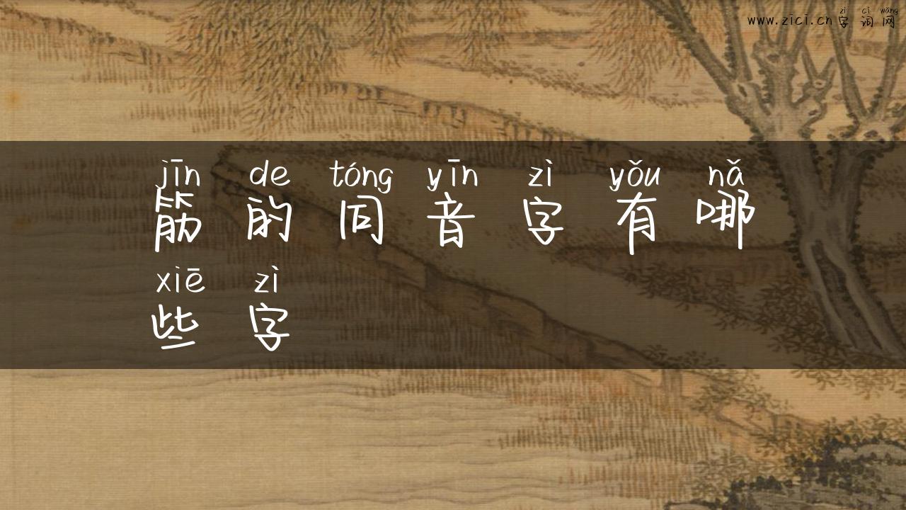 筋的同音字有哪些字