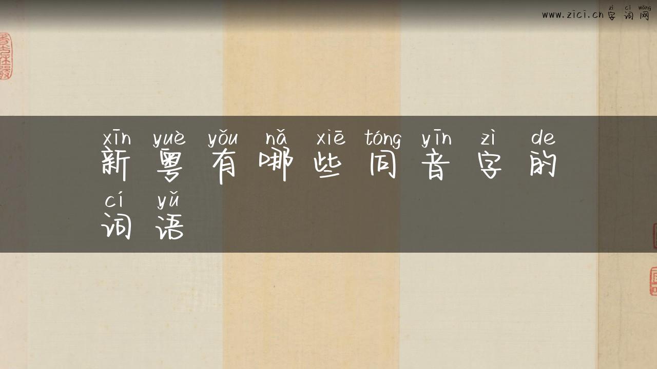 新粤有哪些同音字的词语