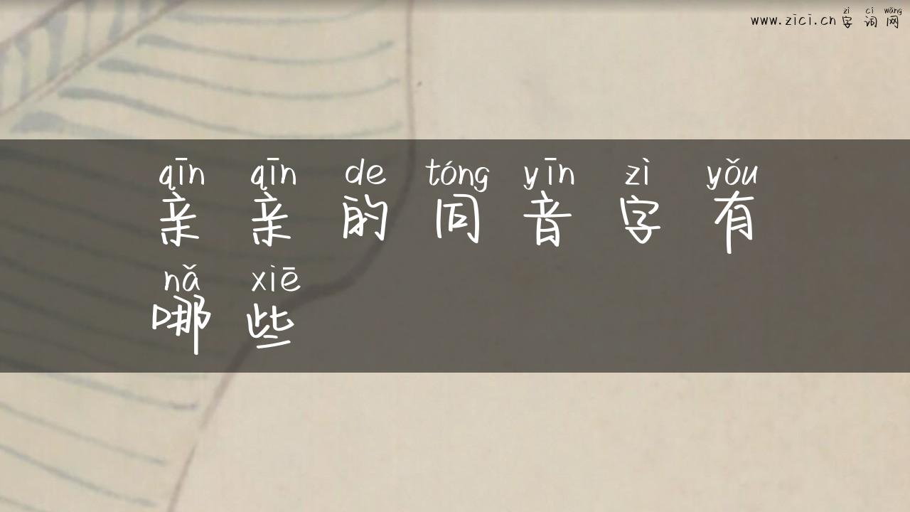 亲亲的同音字有哪些