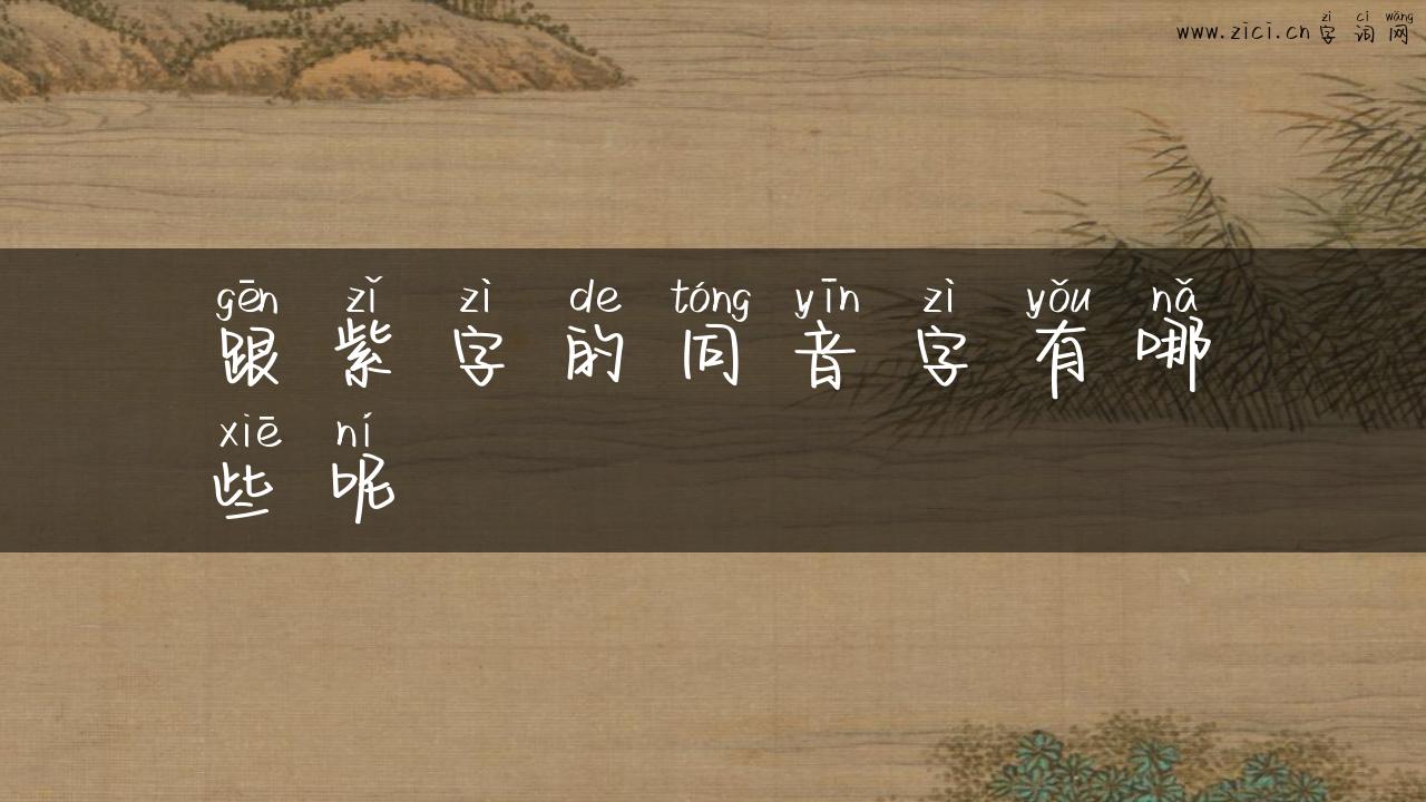 跟紫字的同音字有哪些呢