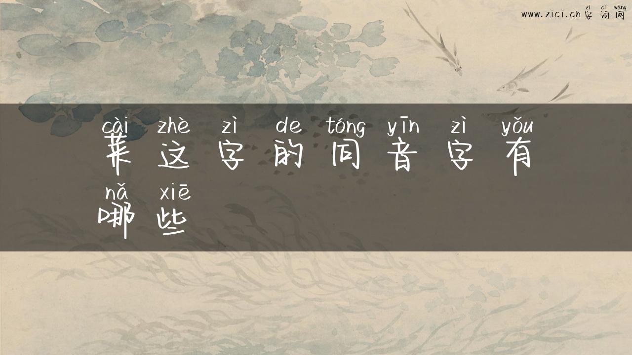 菜这字的同音字有哪些