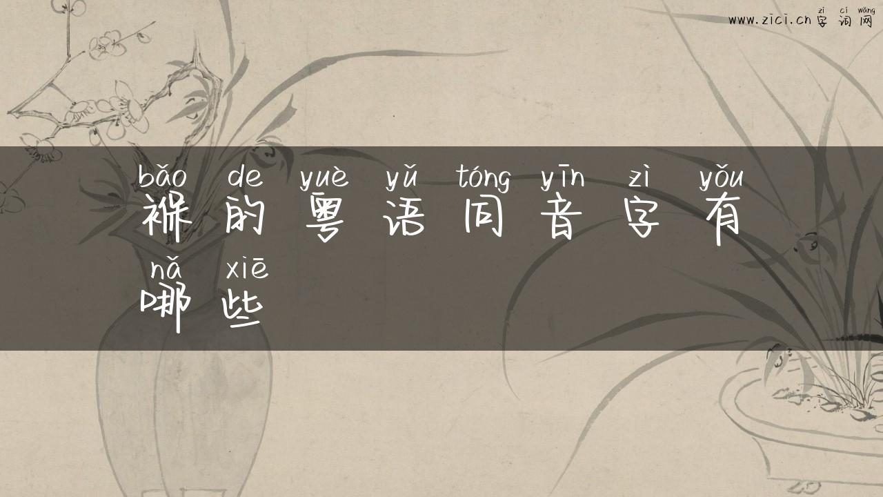 褓的粤语同音字有哪些