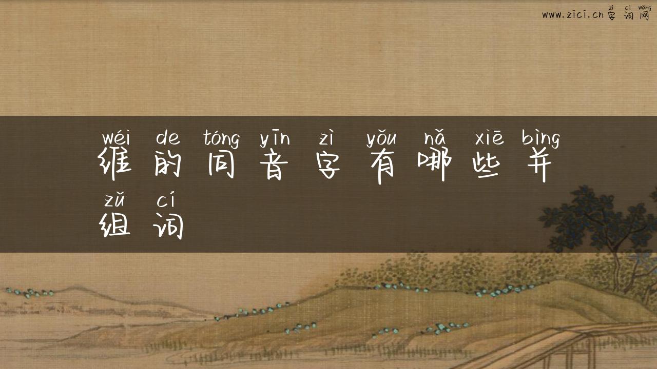 维的同音字有哪些并组词