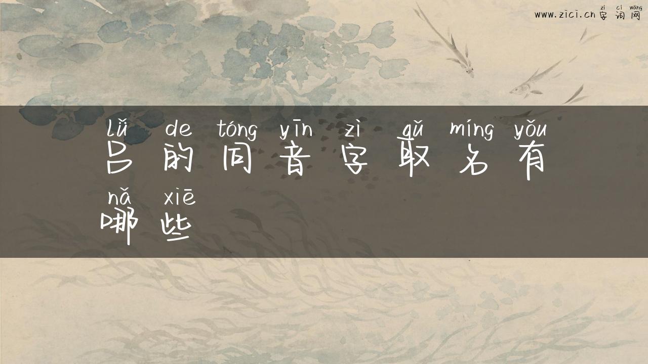 吕的同音字取名有哪些