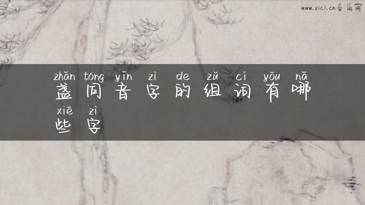 盏同音字的组词有哪些字