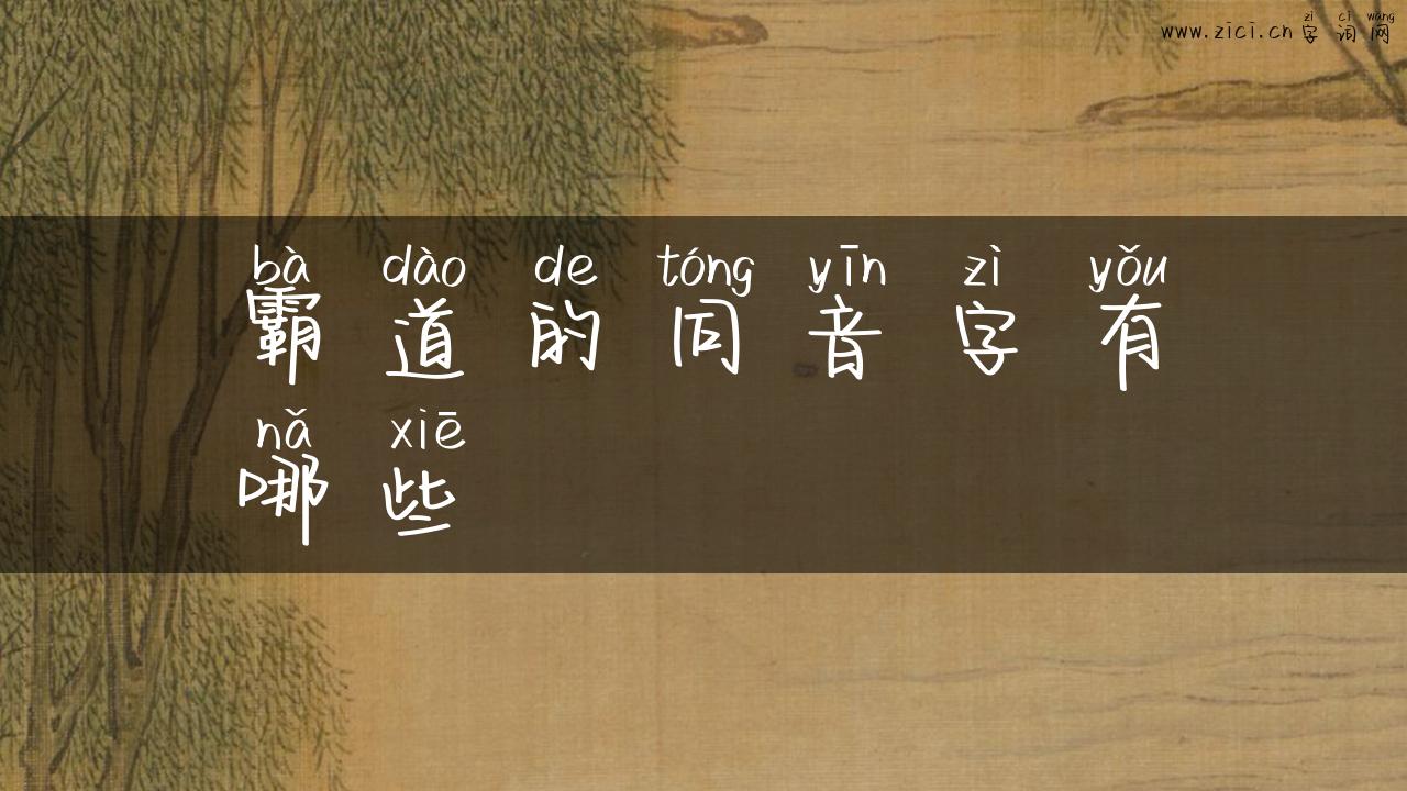 霸道的同音字有哪些
