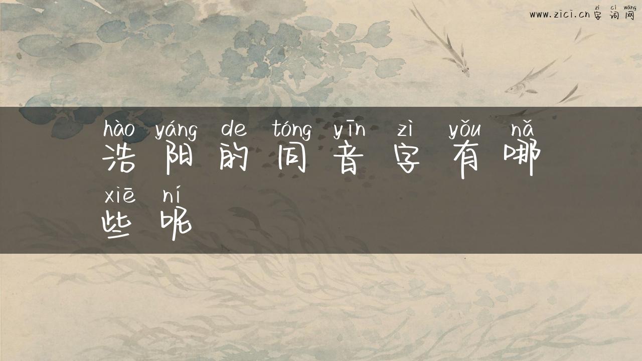 浩阳的同音字有哪些呢