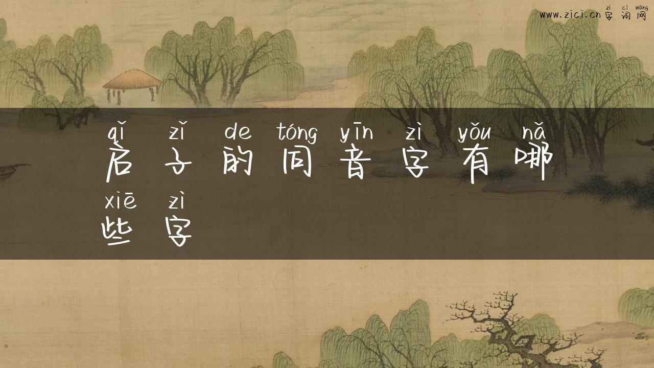 启子的同音字有哪些字
