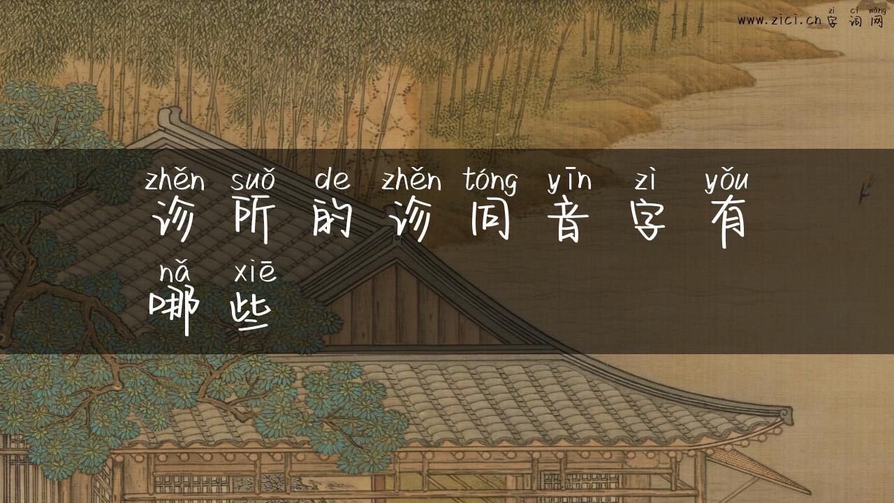 诊所的诊同音字有哪些