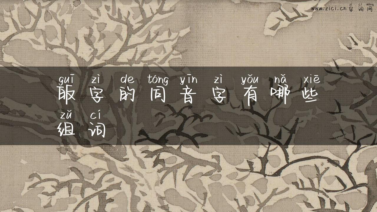 皈字的同音字有哪些组词