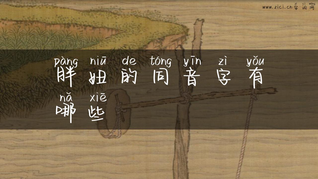 胖妞的同音字有哪些