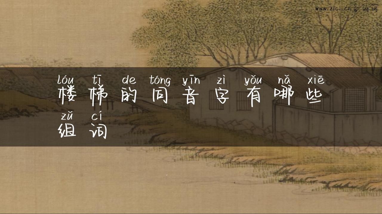 楼梯的同音字有哪些组词