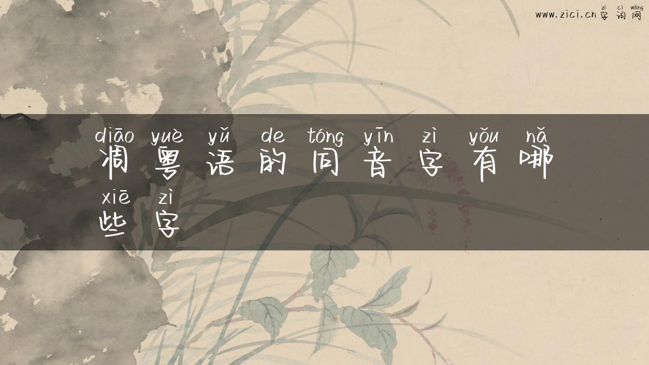 凋粤语的同音字有哪些字