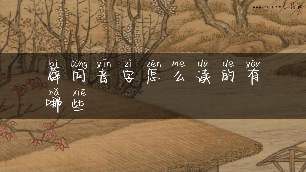 薜同音字怎么读的有哪些