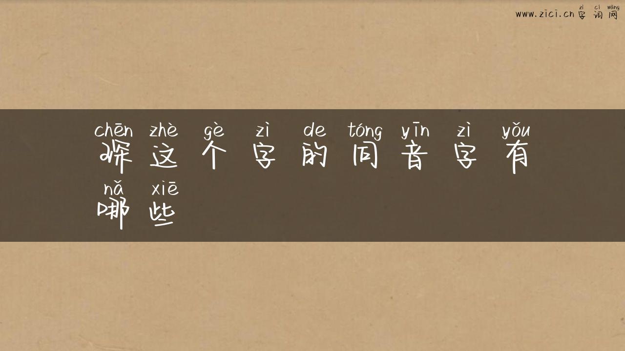 琛这个字的同音字有哪些