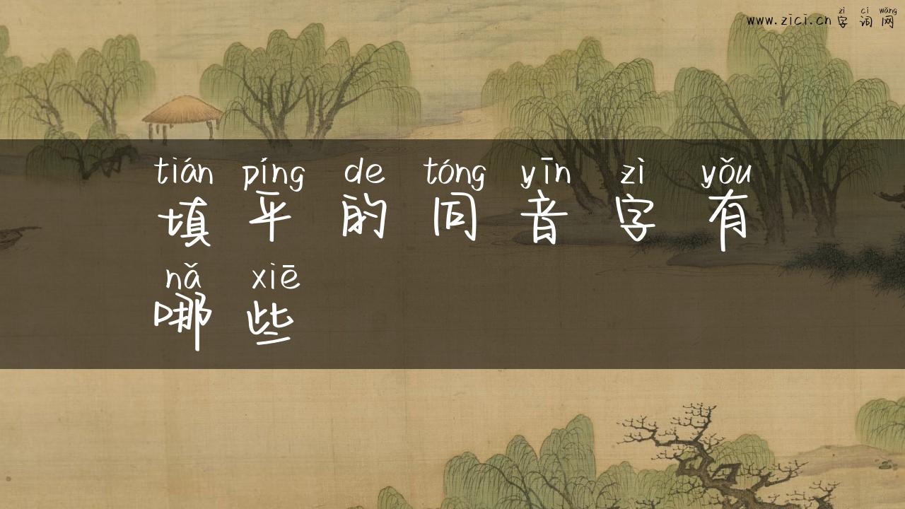 填平的同音字有哪些