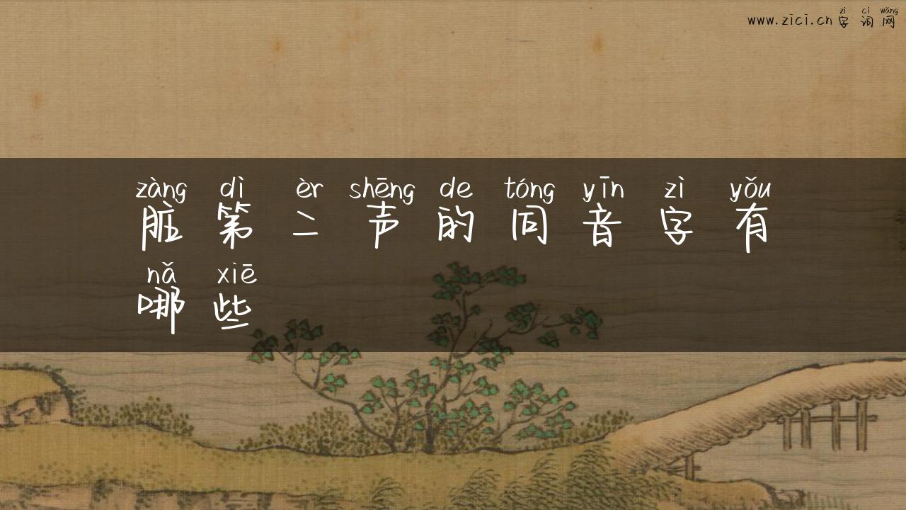 脏第二声的同音字有哪些