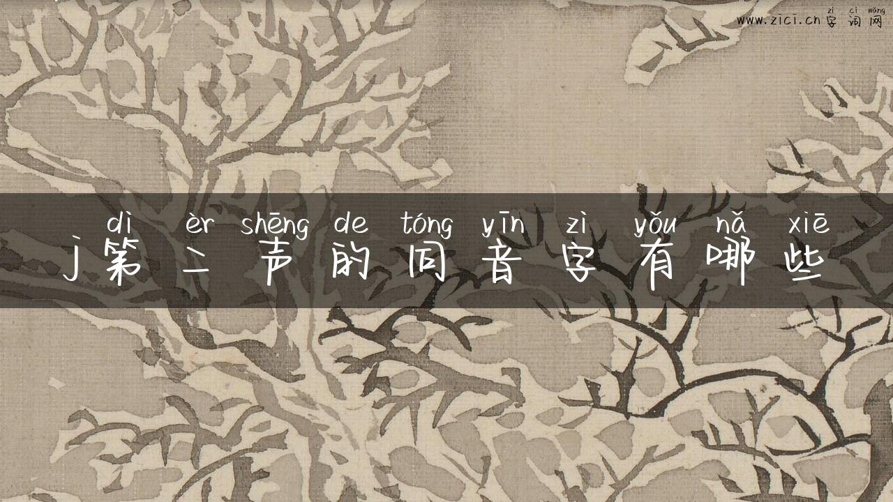 j第二声的同音字有哪些