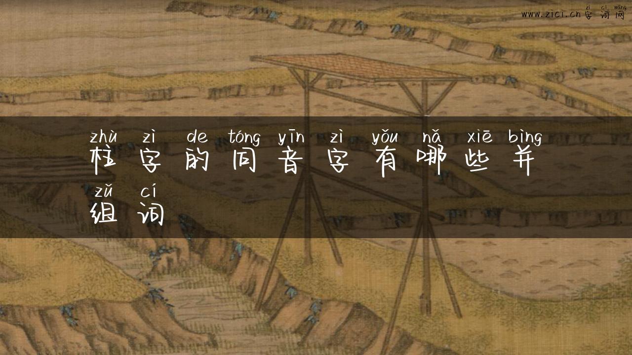 柱字的同音字有哪些并组词