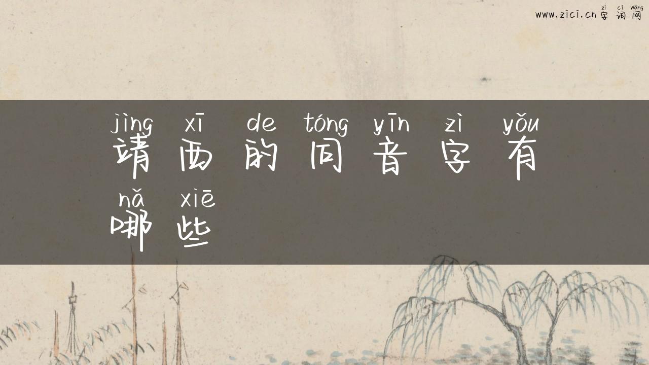 靖西的同音字有哪些