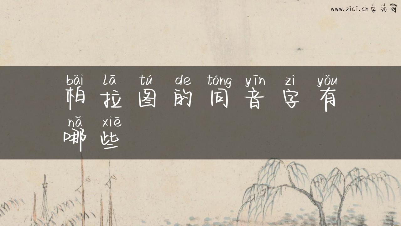 柏拉图的同音字有哪些