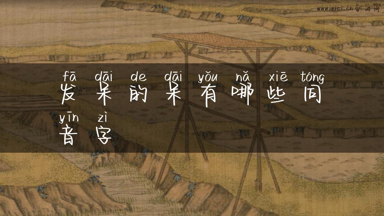 发呆的呆有哪些同音字