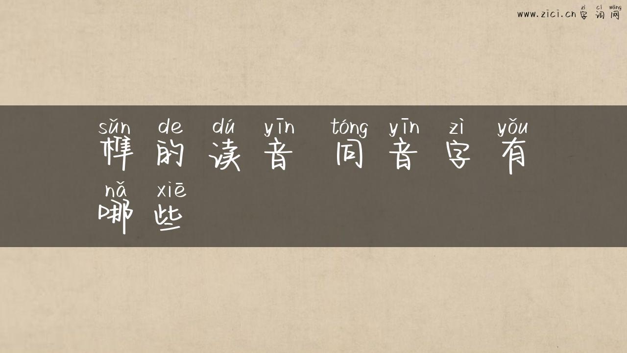 榫的读音 同音字有哪些