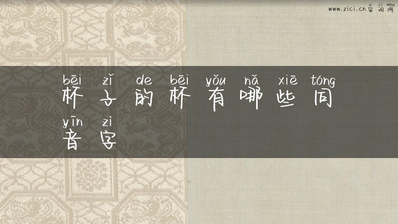 杯子的杯有哪些同音字