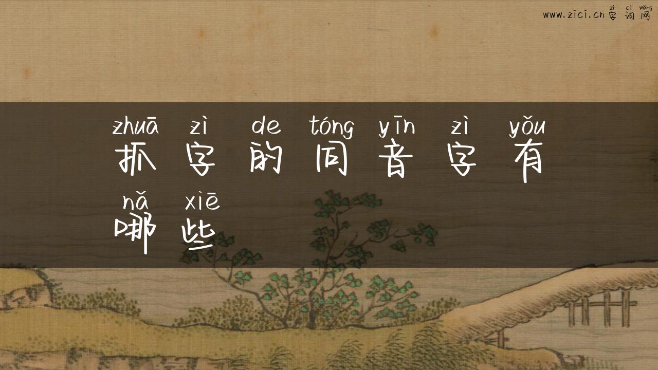 抓字的同音字有哪些