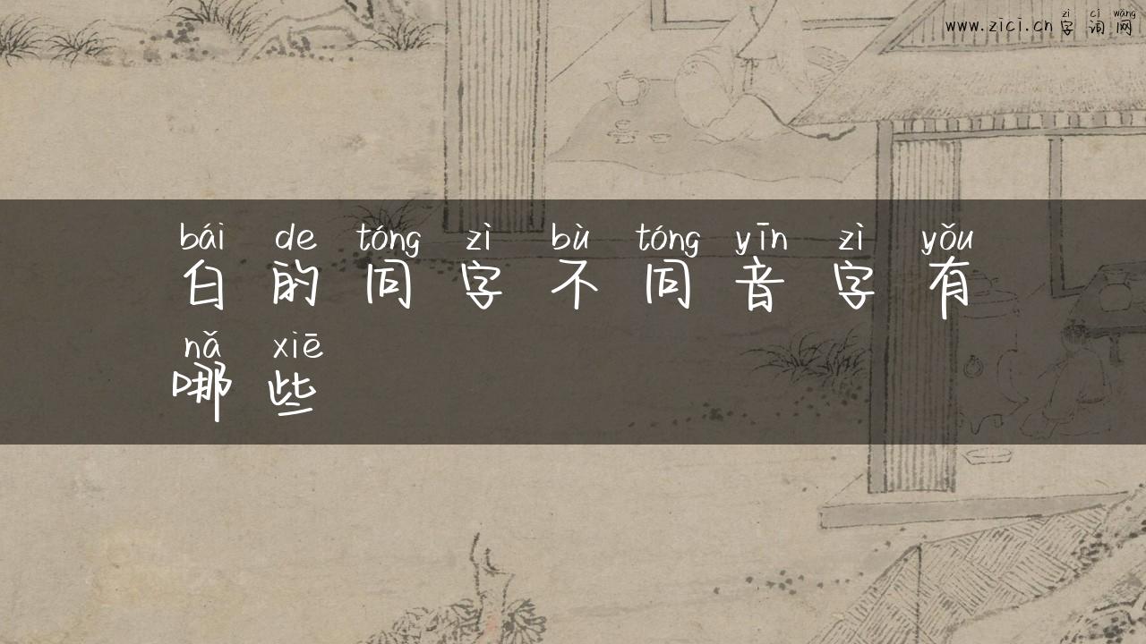 白的同字不同音字有哪些