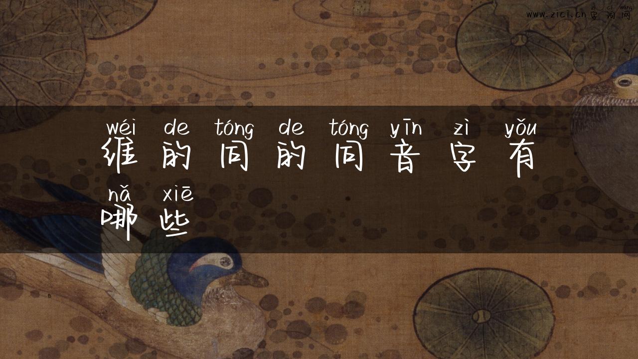 维的同的同音字有哪些