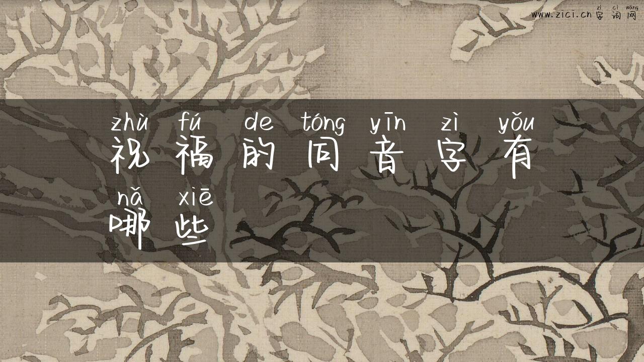 祝福的同音字有哪些