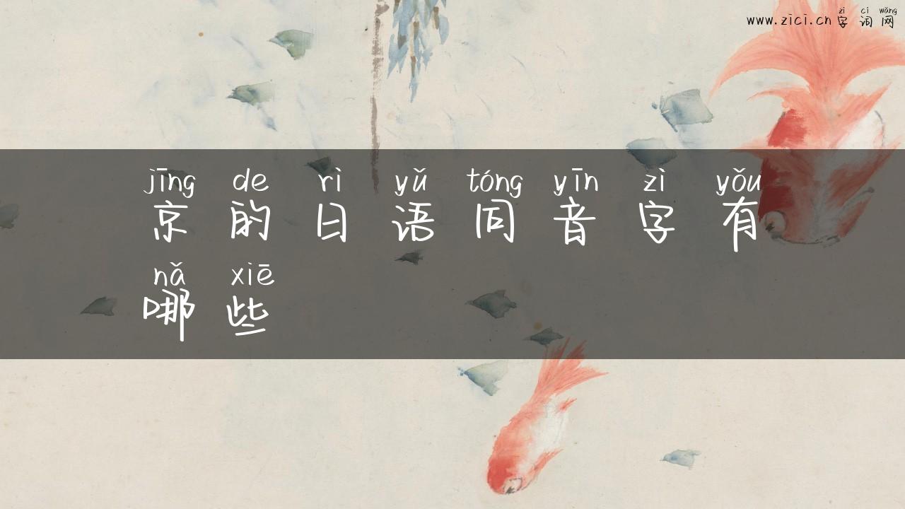 京的日语同音字有哪些