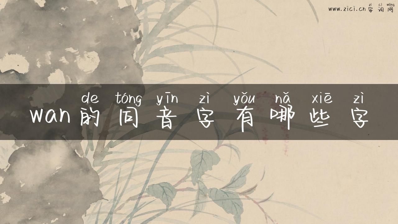 wan的同音字有哪些字