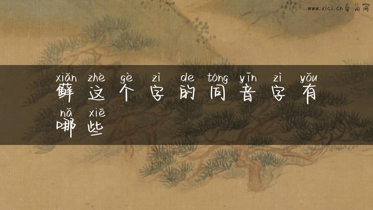 藓这个字的同音字有哪些
