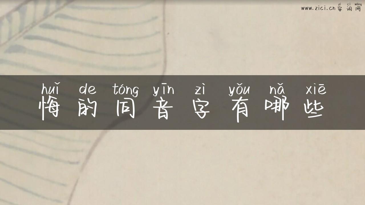 悔的同音字有哪些