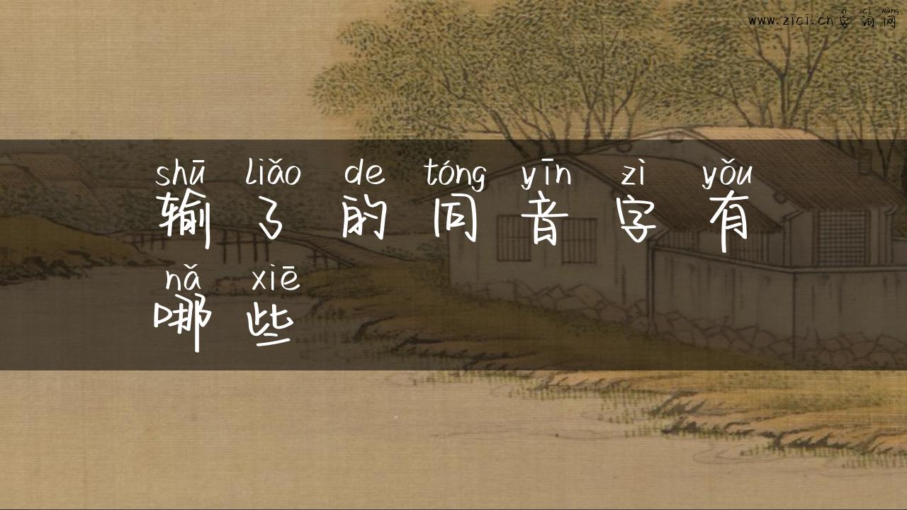 输了的同音字有哪些