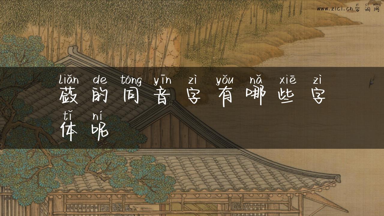 蔹的同音字有哪些字体呢