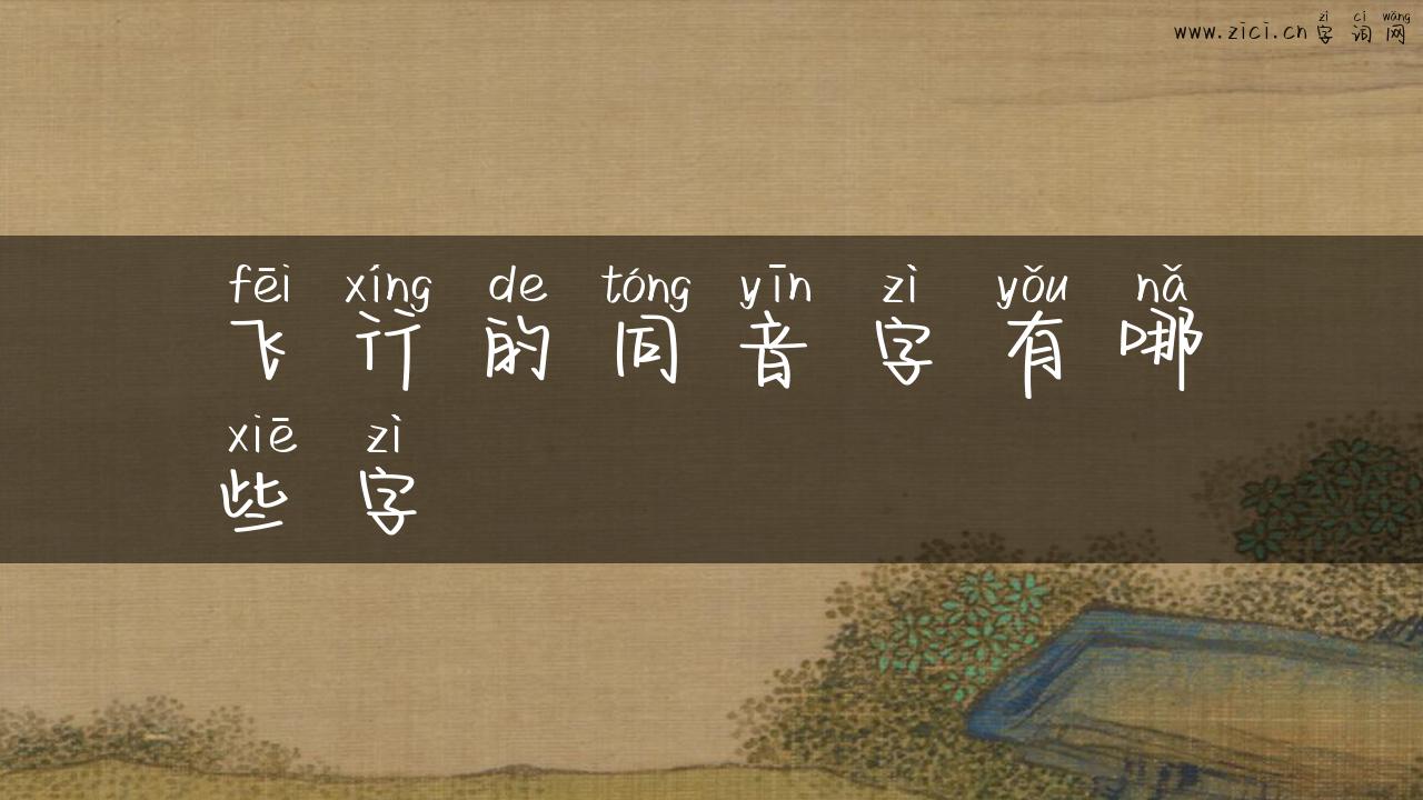 飞行的同音字有哪些字